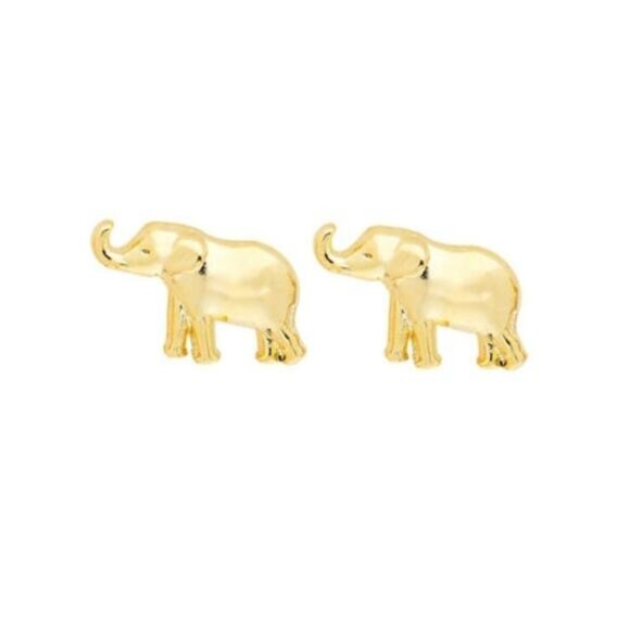Foxy Originals Jewelry - Foxy Originals - Adorable Dainty Elephant Earrings 14k gold plated